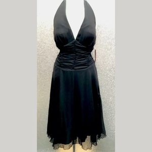 NWT $138 Philip Decaprio Black Silk Halter Dress 8